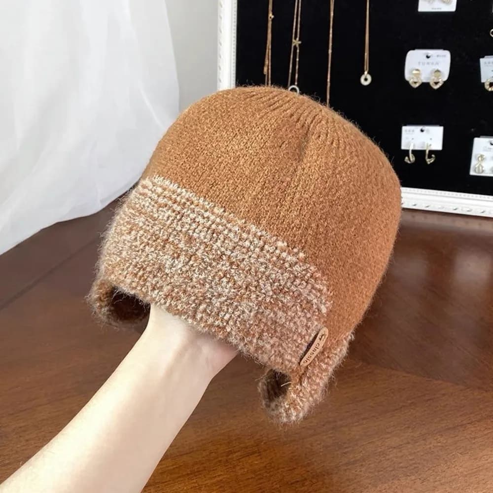 Gift Warm Knitted Beanie Hat Coldproof Windproof Earflap Hat Pullover Design Classic Windproof Hat Hiking