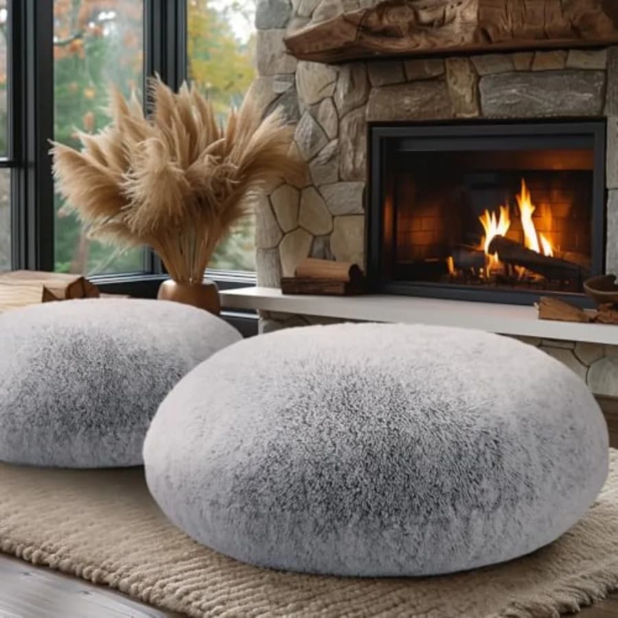 Synthetic Fur Floor Bearings Large Round Cushions Seated For Adult Decorative Bearing For Fireplace Living Christmas