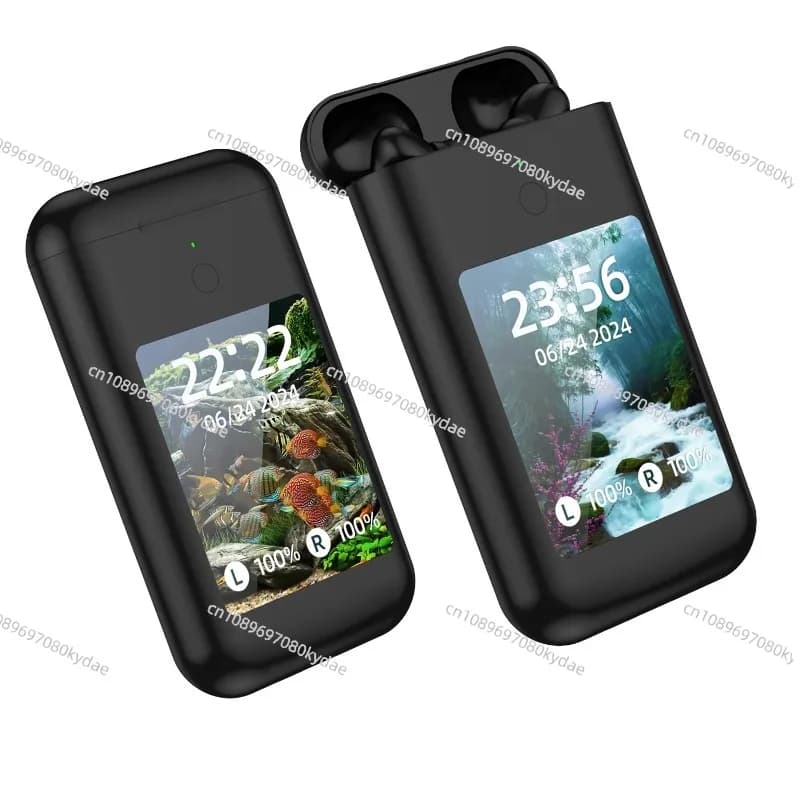 Nuovissimi auricolari TF20 BOX TWS con schermo touch HD da 2,8 pollici, power bank da 8000 mAh, riduzione del rumore ANC ed ENC, auricolari wireless I