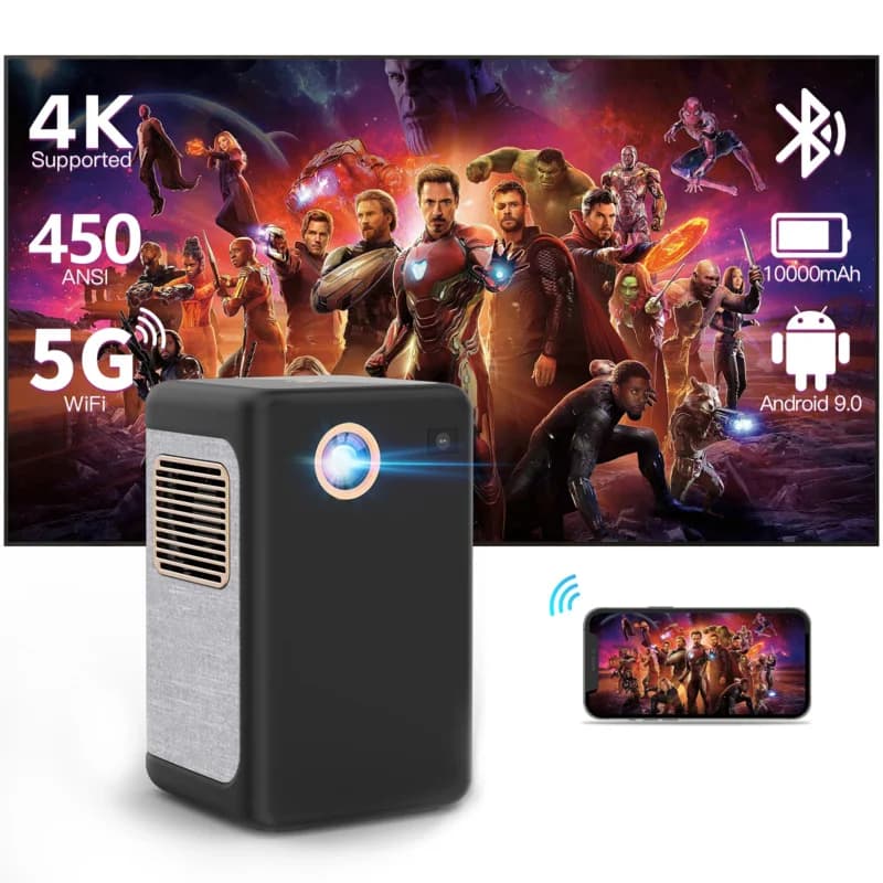 Produttore Batteria incorporata Mini videoproiettore portatile 1080P Android LCOS Wireless Full HD Home Cinema Office Meeting
