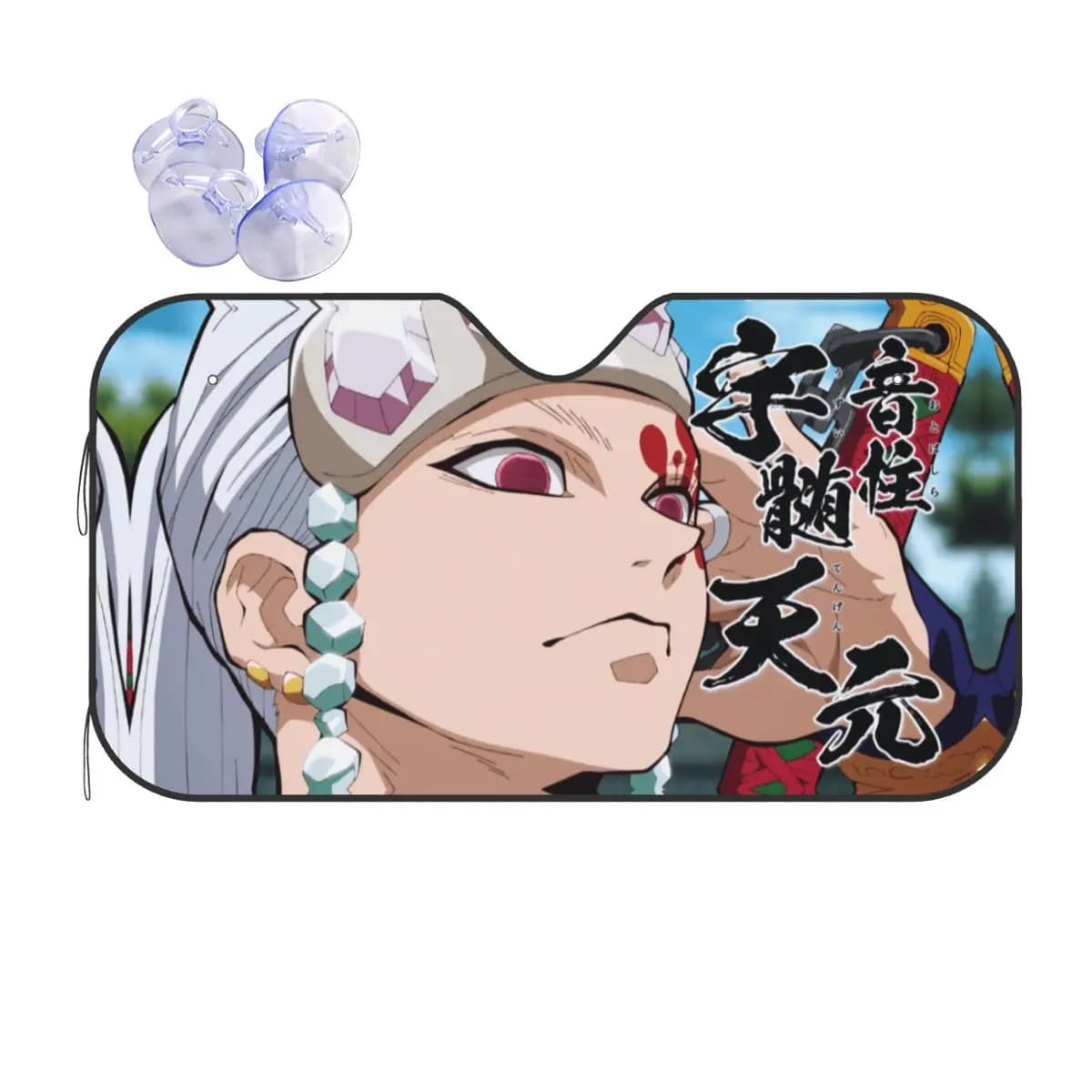 Demon Slayer Parasole Parabrezza Uzui Tengen Anime Giapponese Retrattile Auto Parabrezza Anteriore 76x140 cm Visiera Parasole Protezione UV