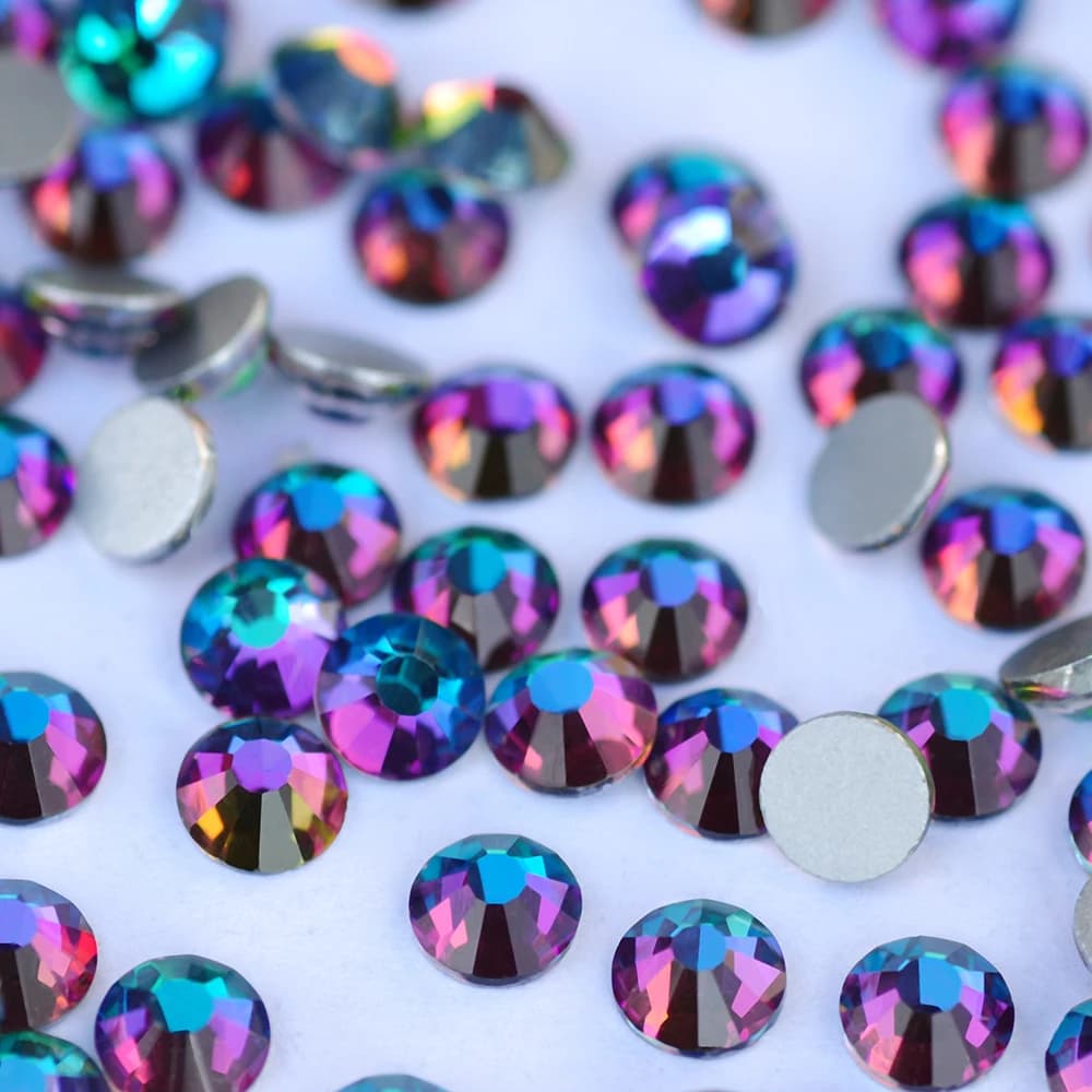Strass in Vetro Verde Vulcano Senza Hotfix, Cristalli Adesivi Fai-da-Te per Creazione di Gioielli, Strass per Abbigliamento e Borse