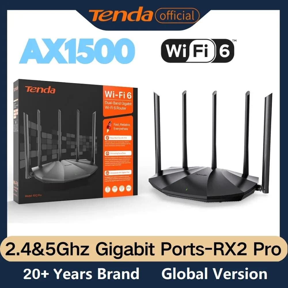 Tenda WIFI6 Router AX1500 Gigabit Wireless Router amplificatore di segnale 2.4G 5GHz Beamforming controllo dei genitori ripetitore di rete degli ospiti
