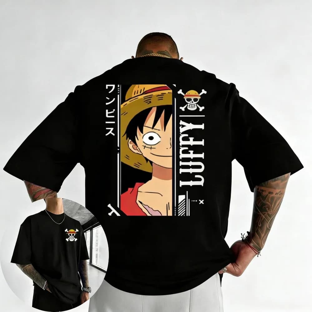 One Piece Monkey D. Luffy Men's T-shirt - Summer 2026 New Design - Quick-Drying and Breathable - Harajuku Street Style