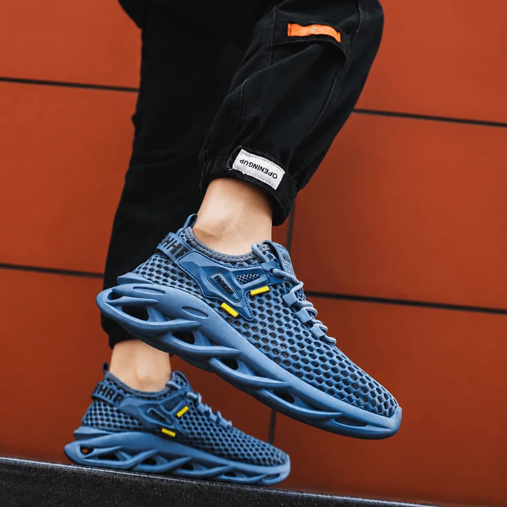 Breathable Men's Casual Sneakers Soft Sole Thin Outdoor Mesh Shoes Lightweight Non-slip Running Shoes Hiking Training Tennis