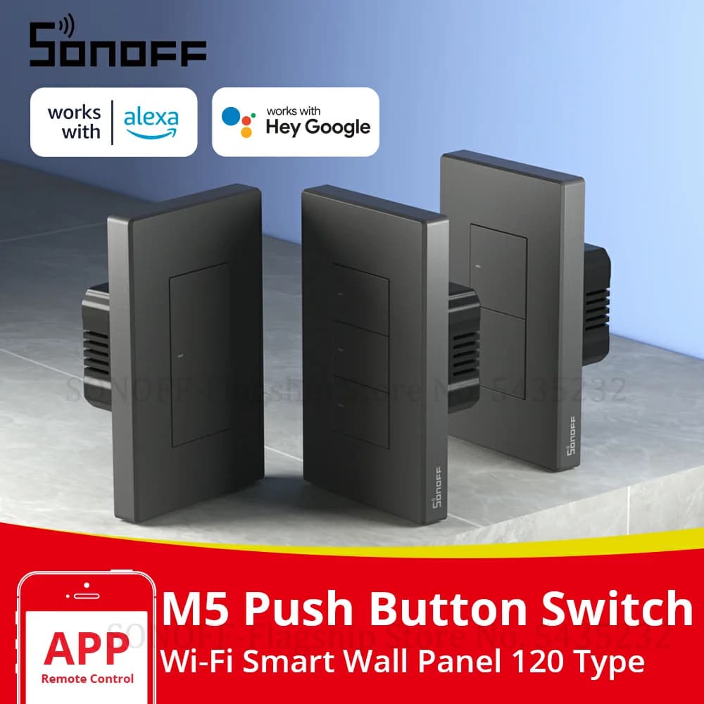 SONOFF M5 SwitchMan Smart Wall Switch 120 type button switch 1/2/3 Gang Smart Home Wall Panel APP remote control support R5