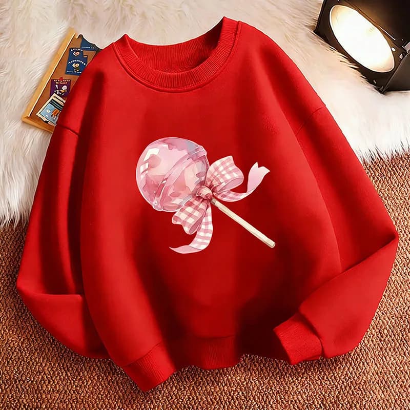 Felpa con Cappuccio per Bambini con Design 'Lollipop of Love', Stile Y2k, per Ragazzi e Ragazze, Autunno Primavera, Casual