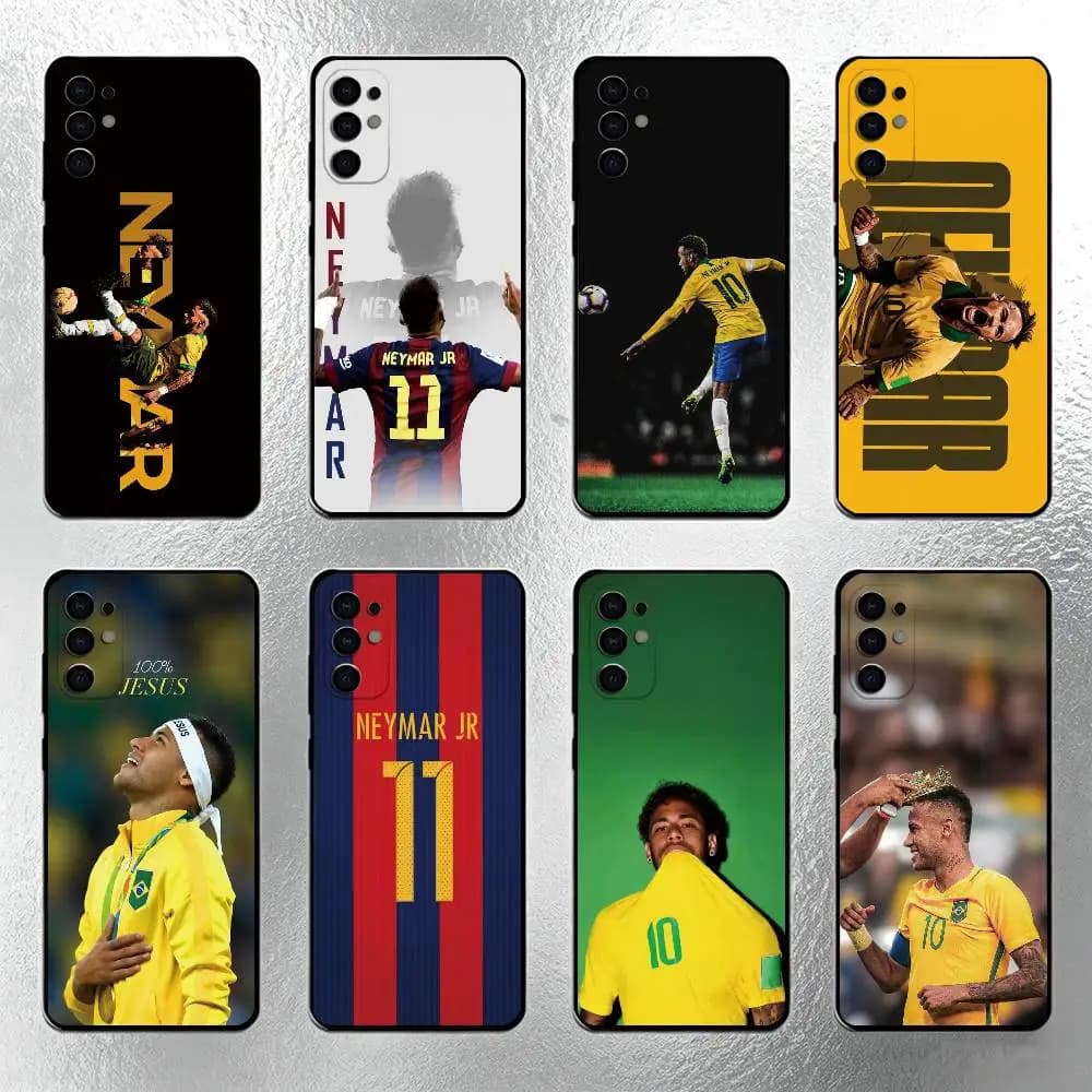 Cover per Telefono con Stella del Calcio N-Neymar 10 per Samsung S25, S24, S21, S22, S23, S30, Ultra, S20, Plus, Fe, Custodia Morbida in Silicone Nero