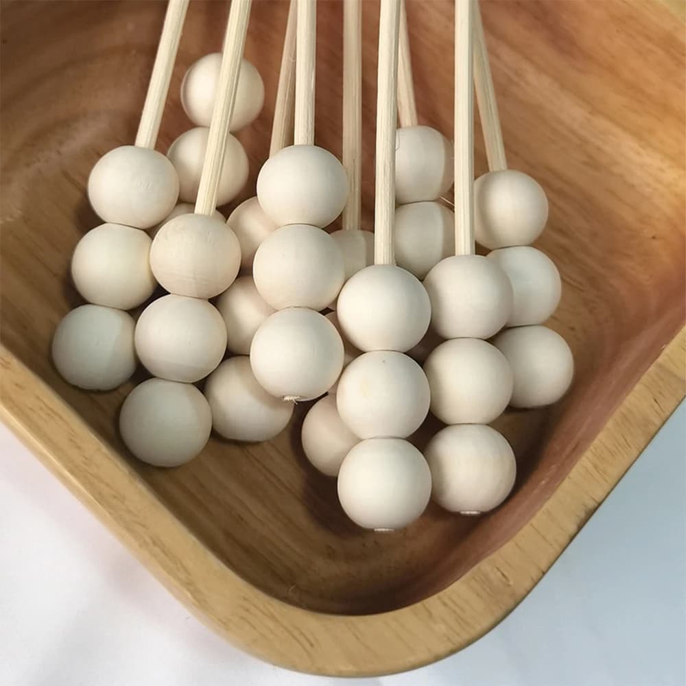 Bastoncini a sfera in legno da 10 pezzi per diffusore di fragranze per la casa bastoncini in Rattan da 3mm bastoncini di ricambio bastoncini di ricarica per olio essenziale