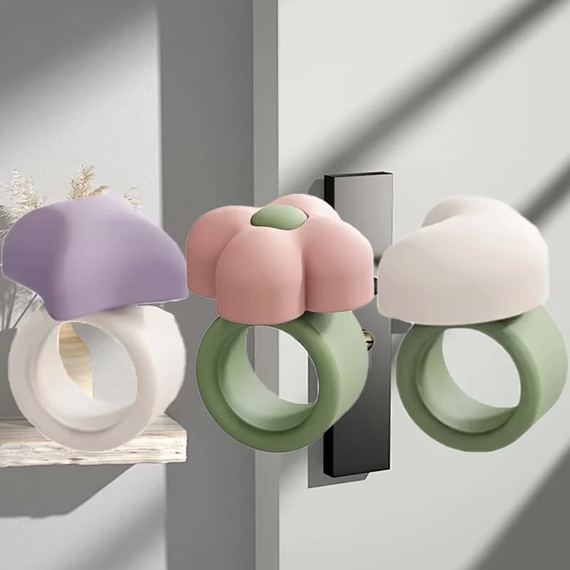 1/3 Pezzi Tappo per Porta in Silicone, Protezione Anti-collisione per Maniglia e Parete, Cuscinetto Ammortizzante Silenzioso a Forma di Cartone Animato