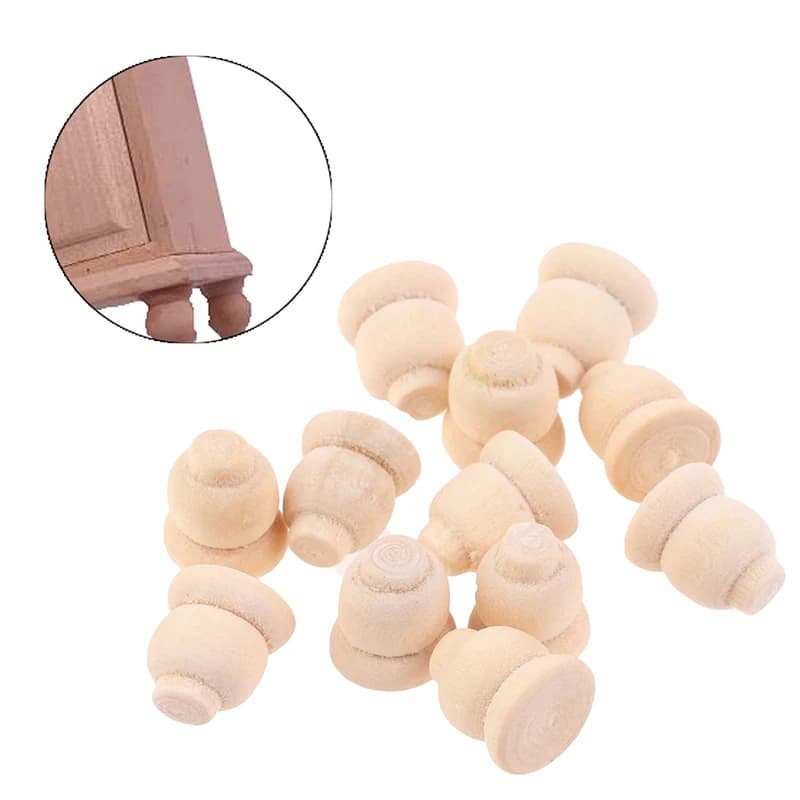 12 Pz/set Casa Delle Bambole In Miniatura Gambe Dell'armadio In Legno 1:12 Mini Simulazione Divano Piedi Mobili FAI DA TE Decor Giocattoli Accessori-Giocattolo