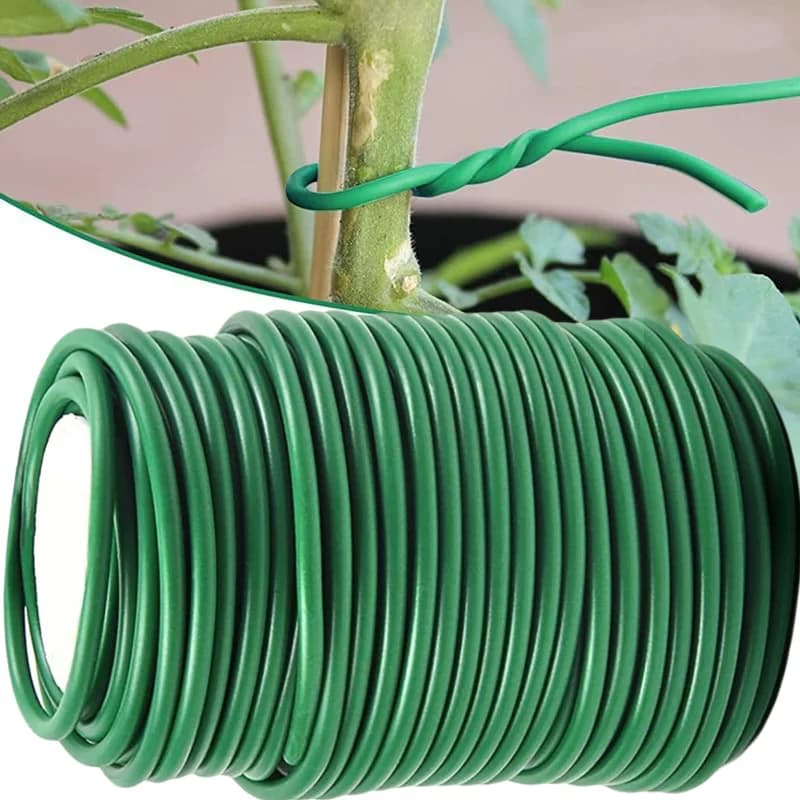 Fascette per Piante Rampicanti da Giardino, in Gomma Verde, Riutilizzabili, Flessibili, per Supporto Viti e Steli