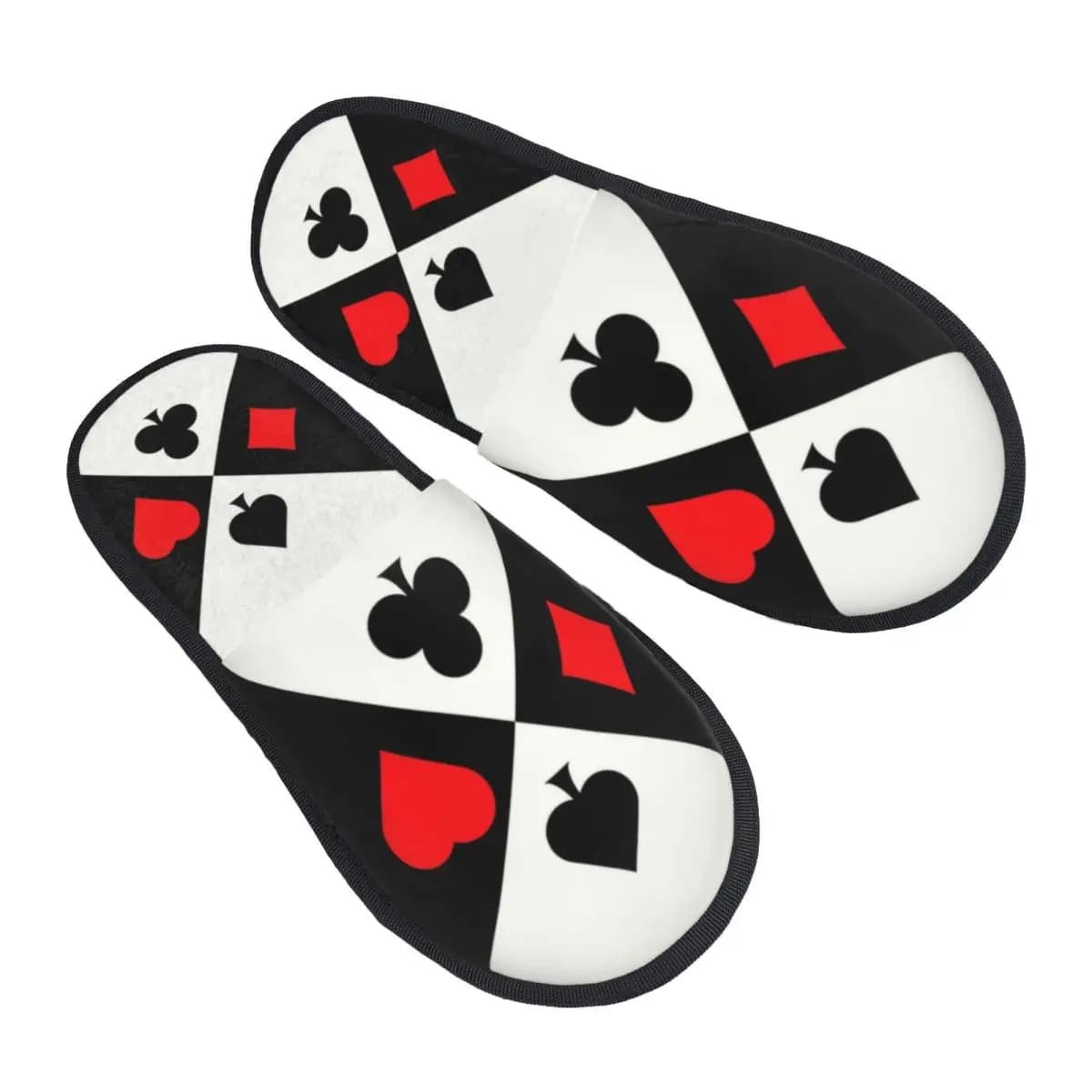 Stampa personalizzata da donna Poker Quattro abiti Pantofole da casa Accoglienti giocatori di giochi di carte calde Memory Foam Soffici pantofole Scarpe da esterno per interni