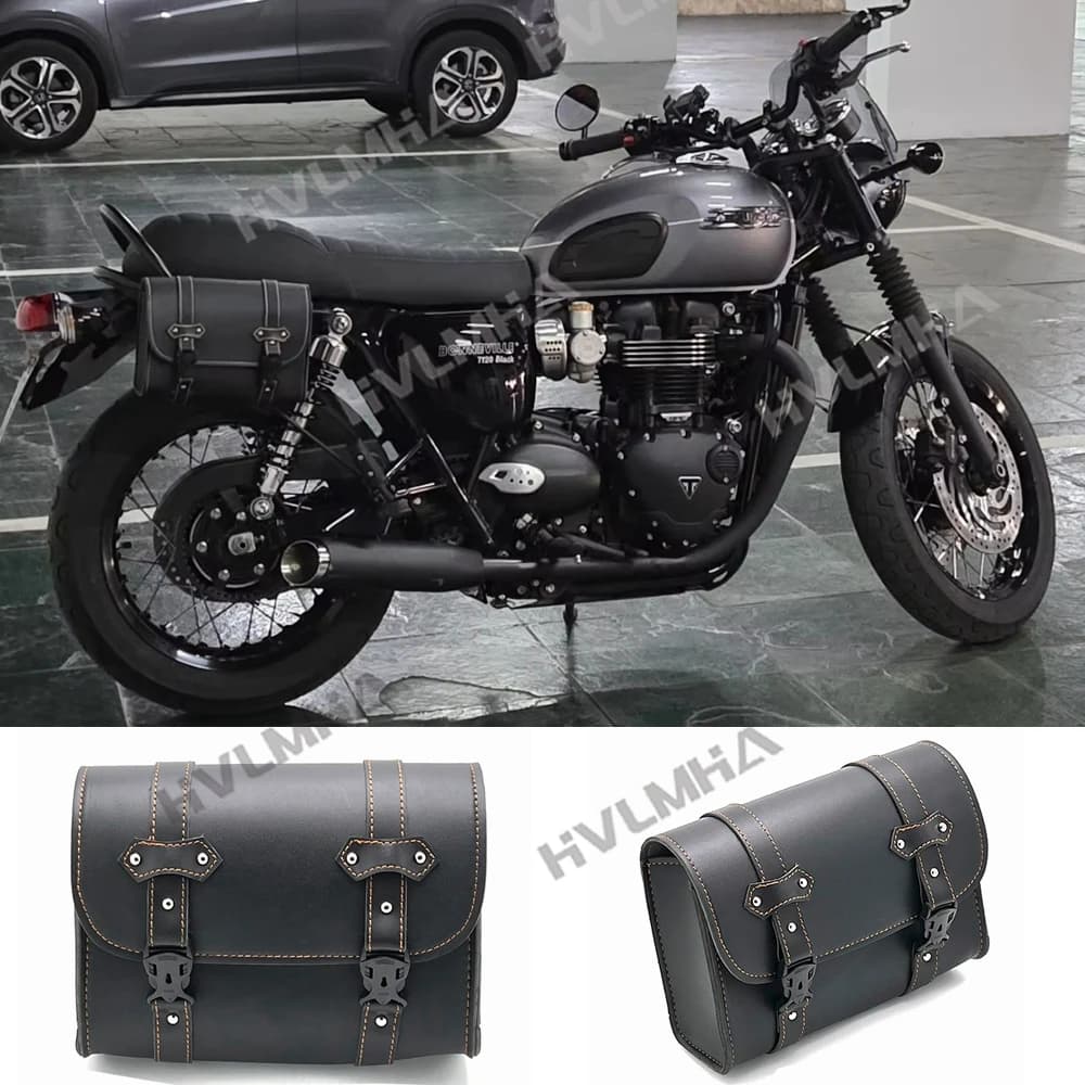 Moto Saddlebag Model Side PU Leather Luggage Saddle Bag Storage Tool Pouch For Harley Sportster XL883 XL1200 Universal XL 883