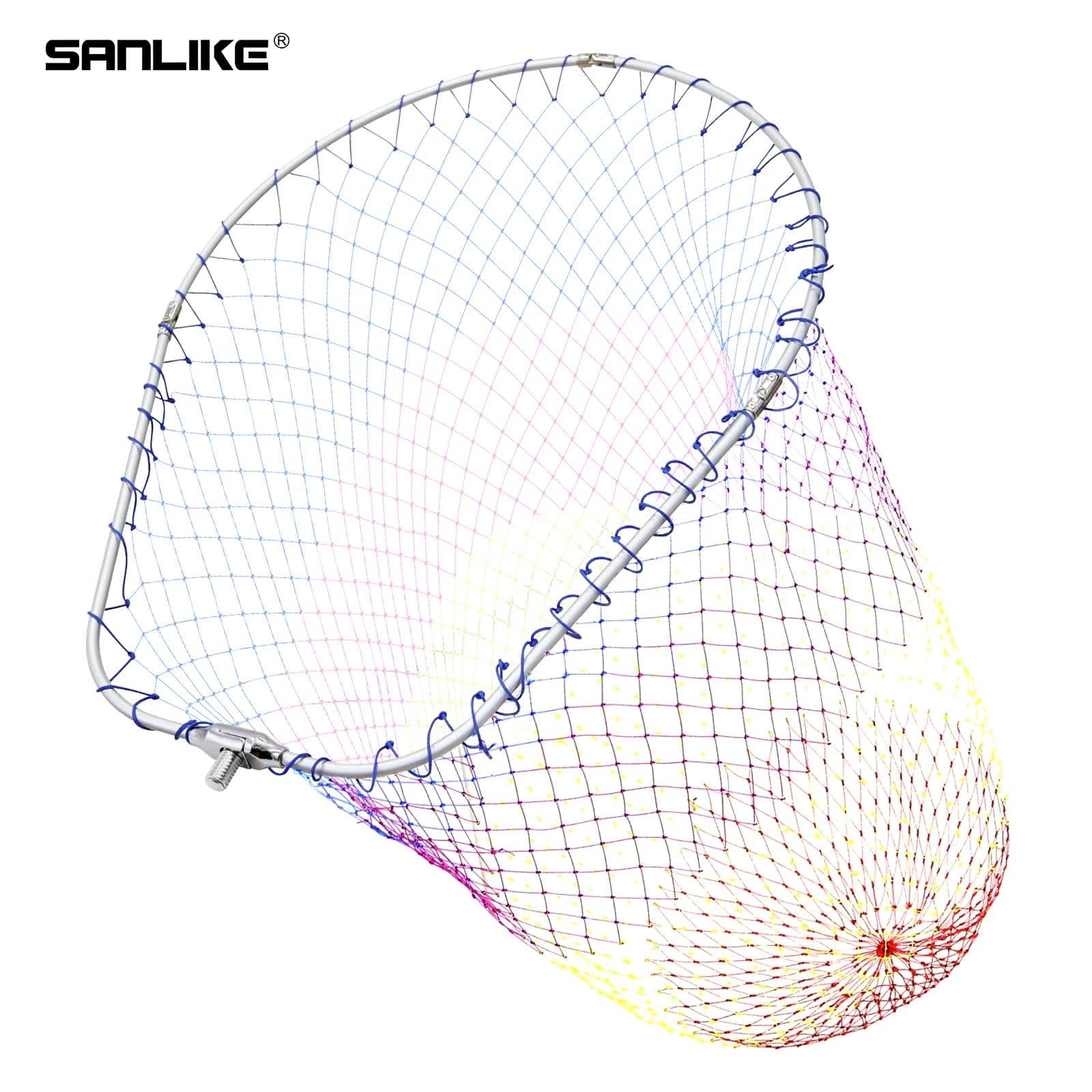 Testa della rete da pesca SANLIKE telaio estensibile pieghevole in lega di alluminio rete per immersione in Nylon accessori per attrezzature da pesca a vite da 12mm