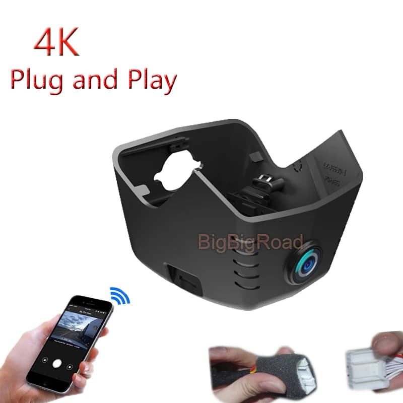 4K Plug And Play Per HongQi HS3 HS7 Versione Bassa 2023 2024 Auto Wifi DVR Videoregistratore Dash Camera Grandangolare Dashcam scatola nera