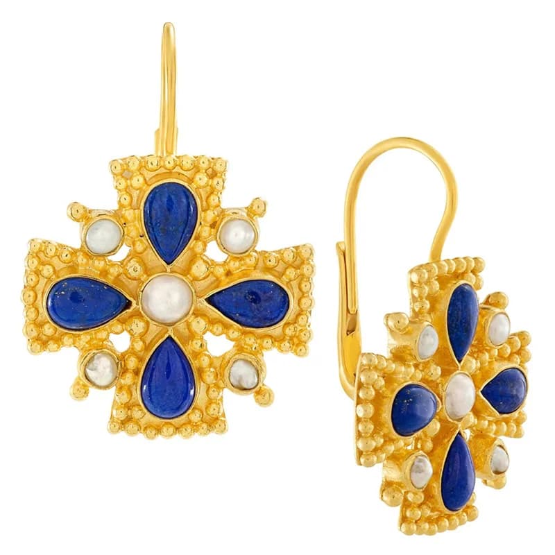 Exquisite White Blue Stone Waterdrop Round Geometry Hook Earrings Fashion Gold Color Metal Dangle Earrings Jewelry