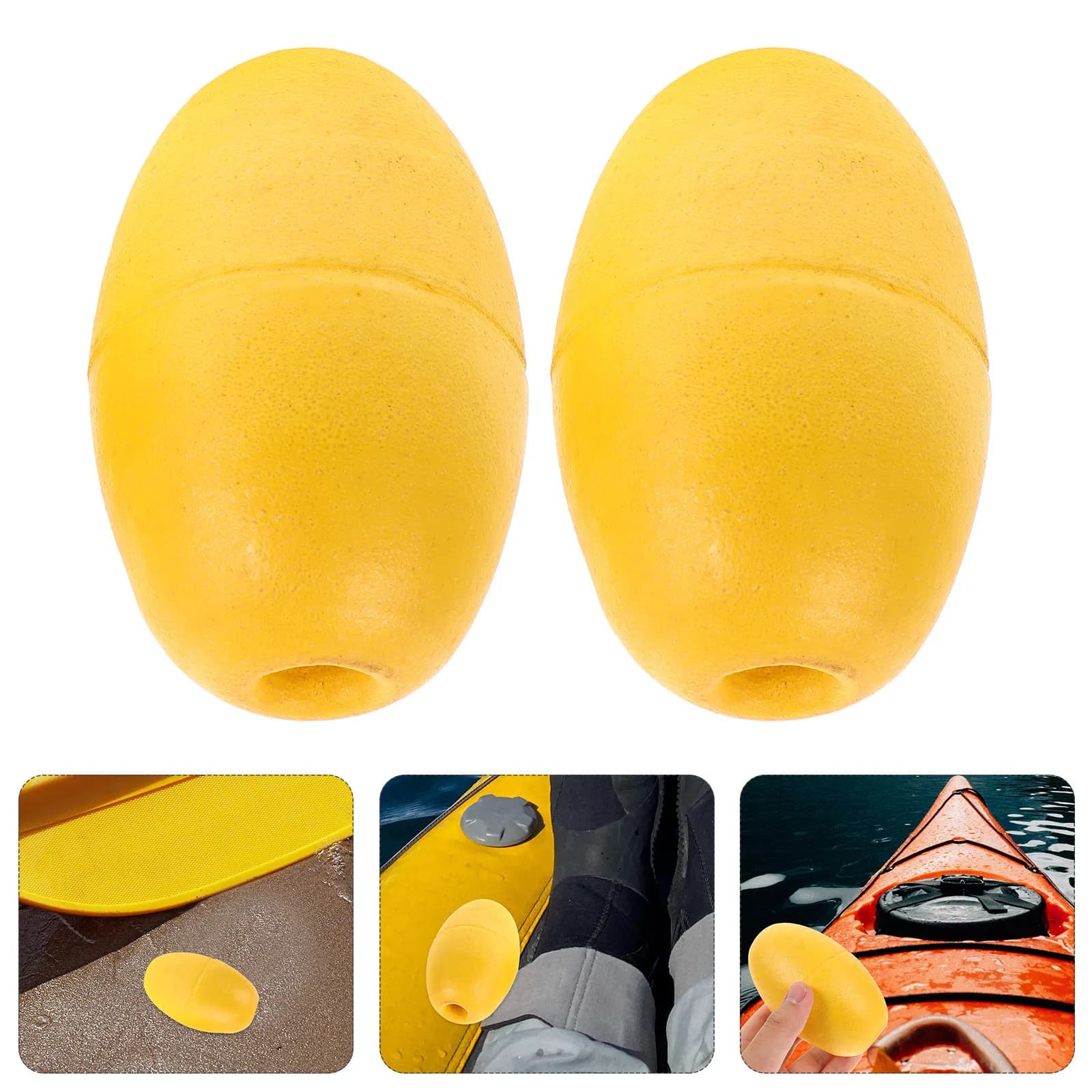 Set di 2 Boe Ancoraggio in Plastica Ovali Galleggianti per Kayak, Yacht, Canoa, Freno di Deriva, Boe Galleggianti per Corde Marine, Boa di Ormeggio per Barche
