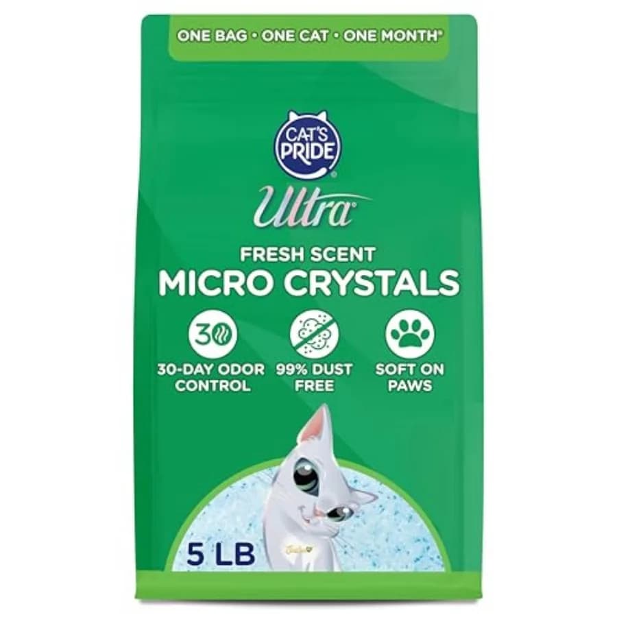 Fresh Scented Micro Crystals Premium Cat Litter - 99.9% Dust Free, Soft on Paws - 5 Lbs.