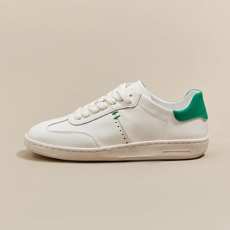 Nuove Scarpe Primaverili per Donna in Vera Pelle, Scarpe Casual Classiche Bianche, Sneaker con Lacci Stile Skateboard