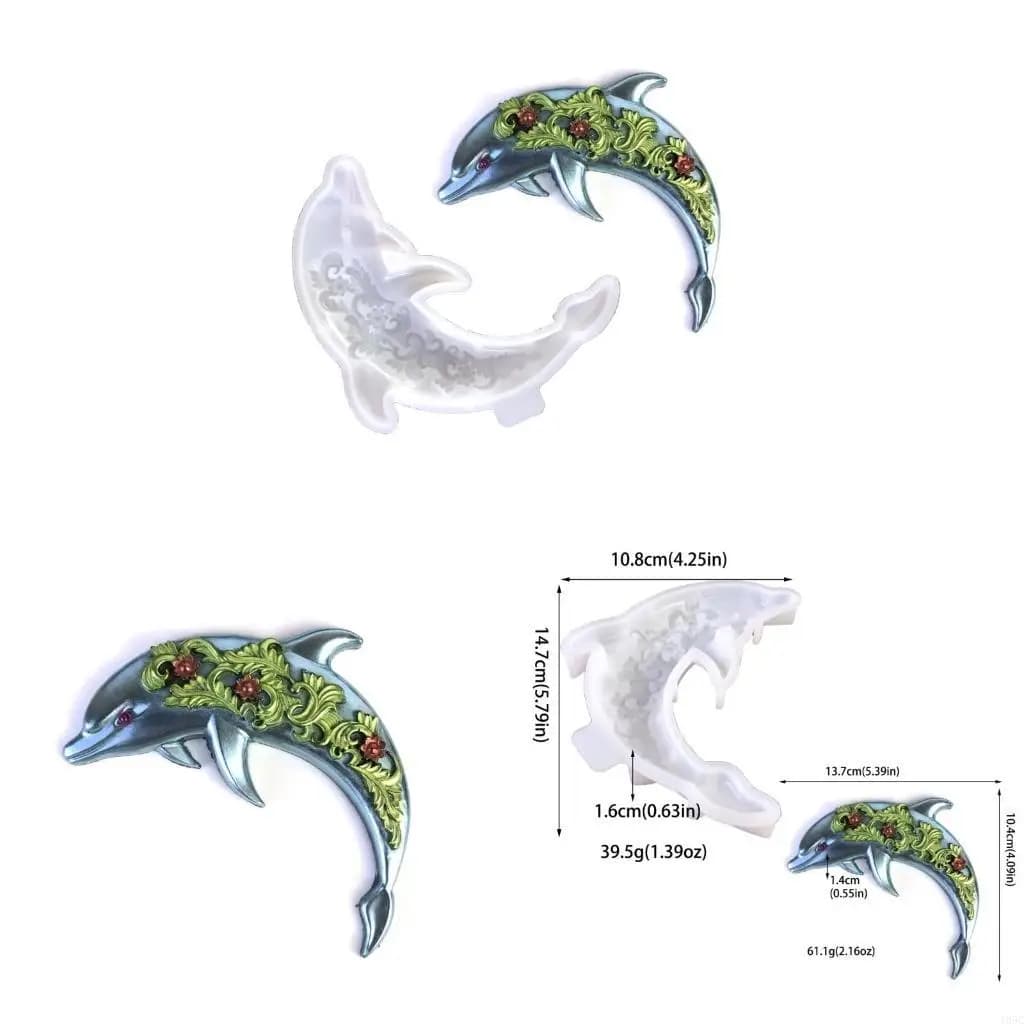 195C Dolphin Resin Molds Silicone Ornament Mold DIY Epoxy Casting Mold Hanging Decor