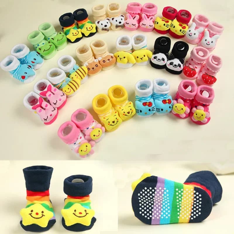 Calzini per bambini Pantofole giocattolo Ragazze Ragazzi Accessori per neonati Gomma antiscivolo Animali Bambini Piccoli Vestiti regalo Calzini per bambini