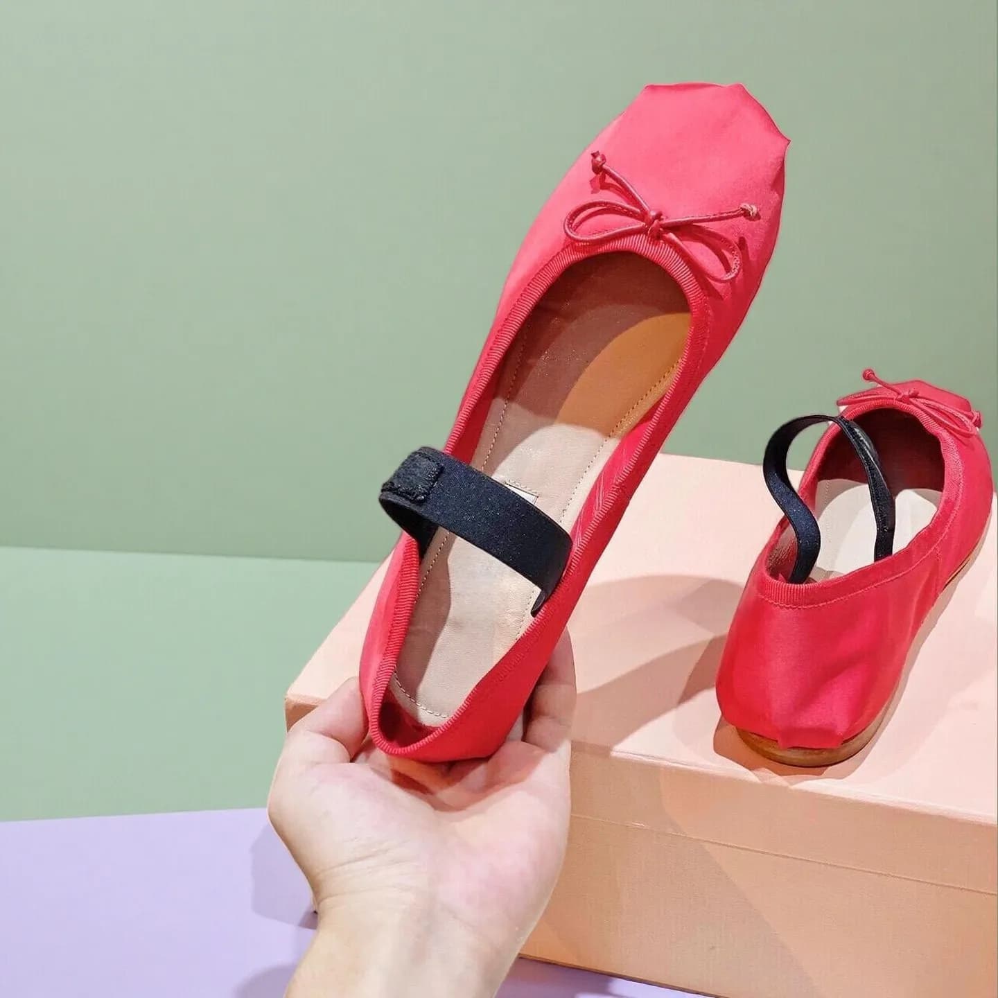 Luxury Ballet Flats, Women's Performance Dance Shoes, French Bow Design, Professional Ballet Shoes, Holiday Gifts.