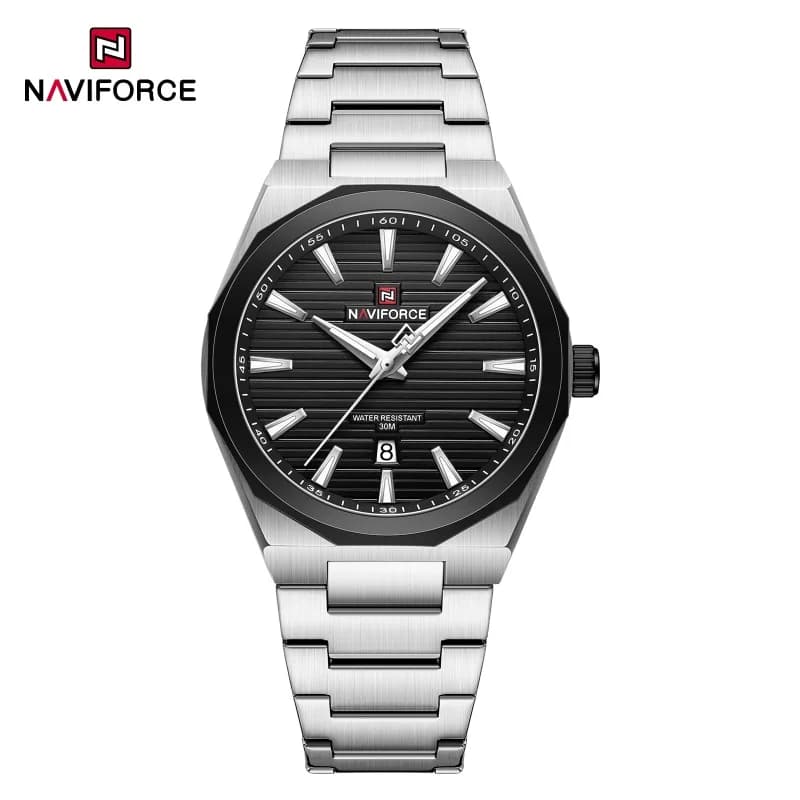Orologio Sportivo Militare da Uomo NAVIFORCE, Orologio da Polso al Quarzo di Lusso con Display Data, Cinturino in Acciaio Inossidabile, Regalo per Uomo