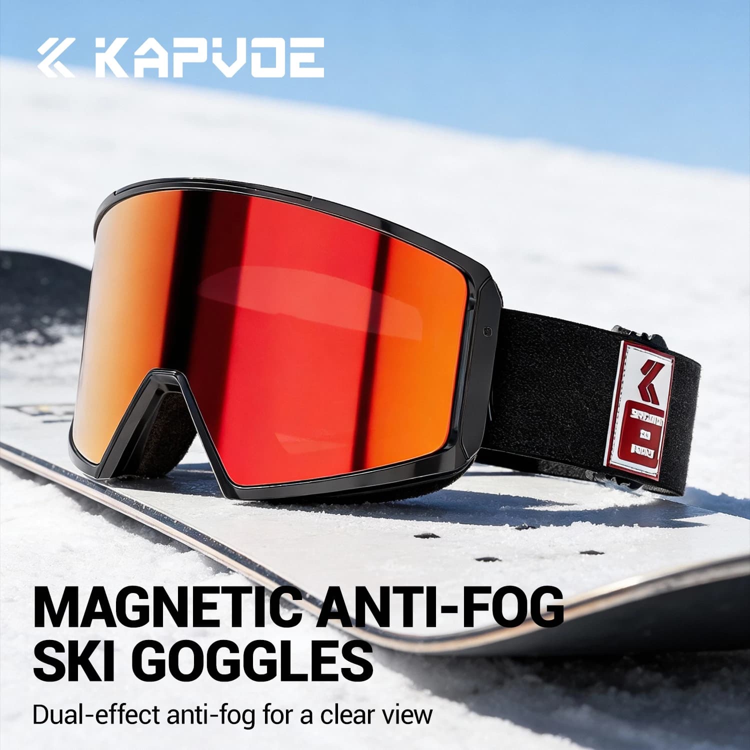 Kapvoe Occhiali da sci da neve Snowboard Maschera da sci per uomo Donna Kit lenti antiappannamento Protezione UV400 Occhiali da motoslitta Moto