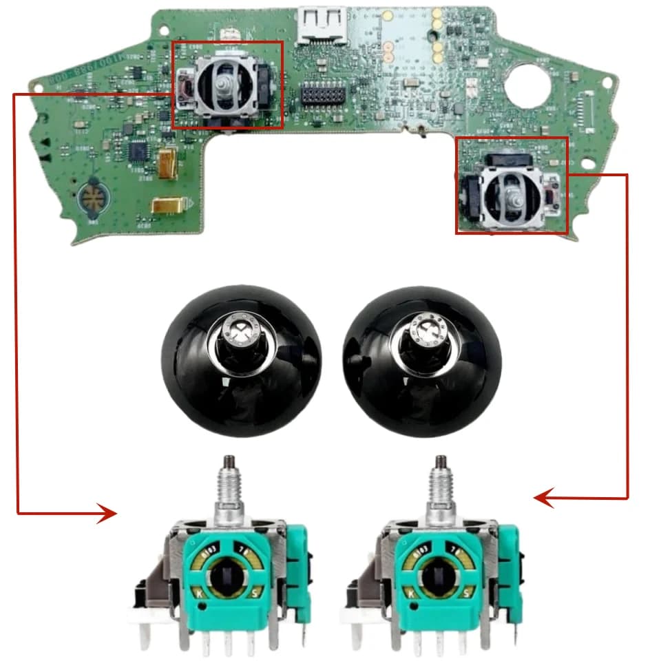 Base in metallo per controller e joystick analogico di ricambio per Xbox One Elite 2, compatibile con Xbox One Elite Series 2