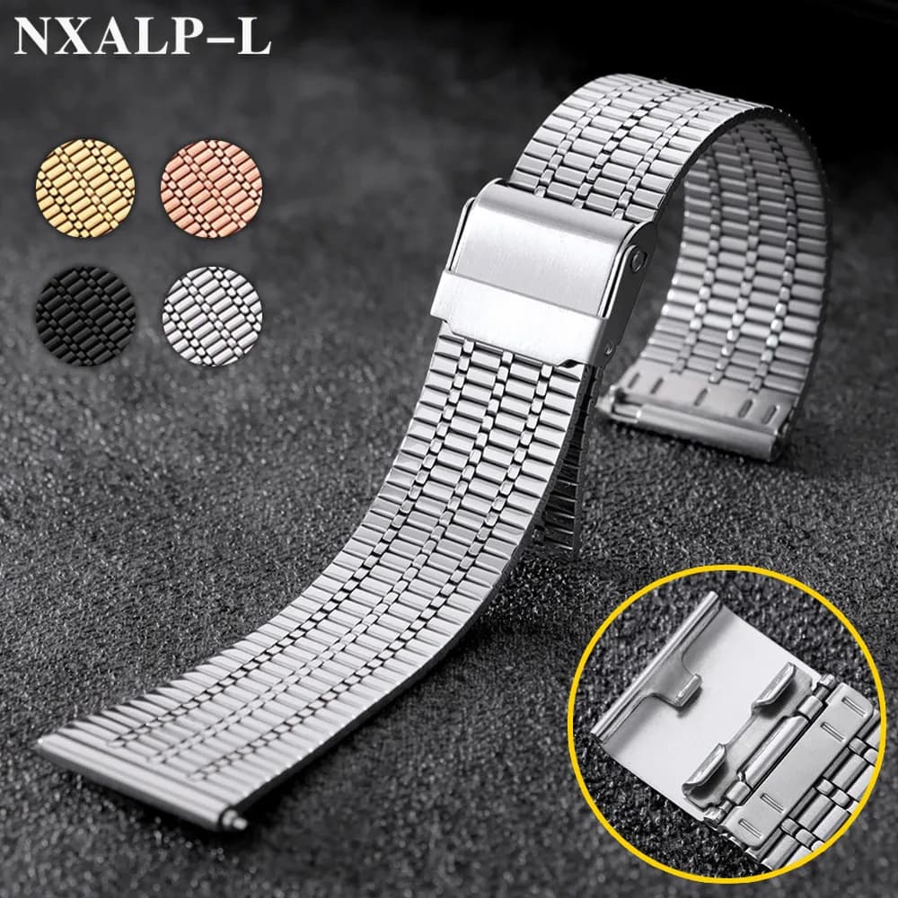 Cinturini sottili e traspiranti Cinturino per orologio in acciaio inossidabile 20mm 22mm Donna Uomo Cinturino in metallo a sgancio rapido per Huawei Watch