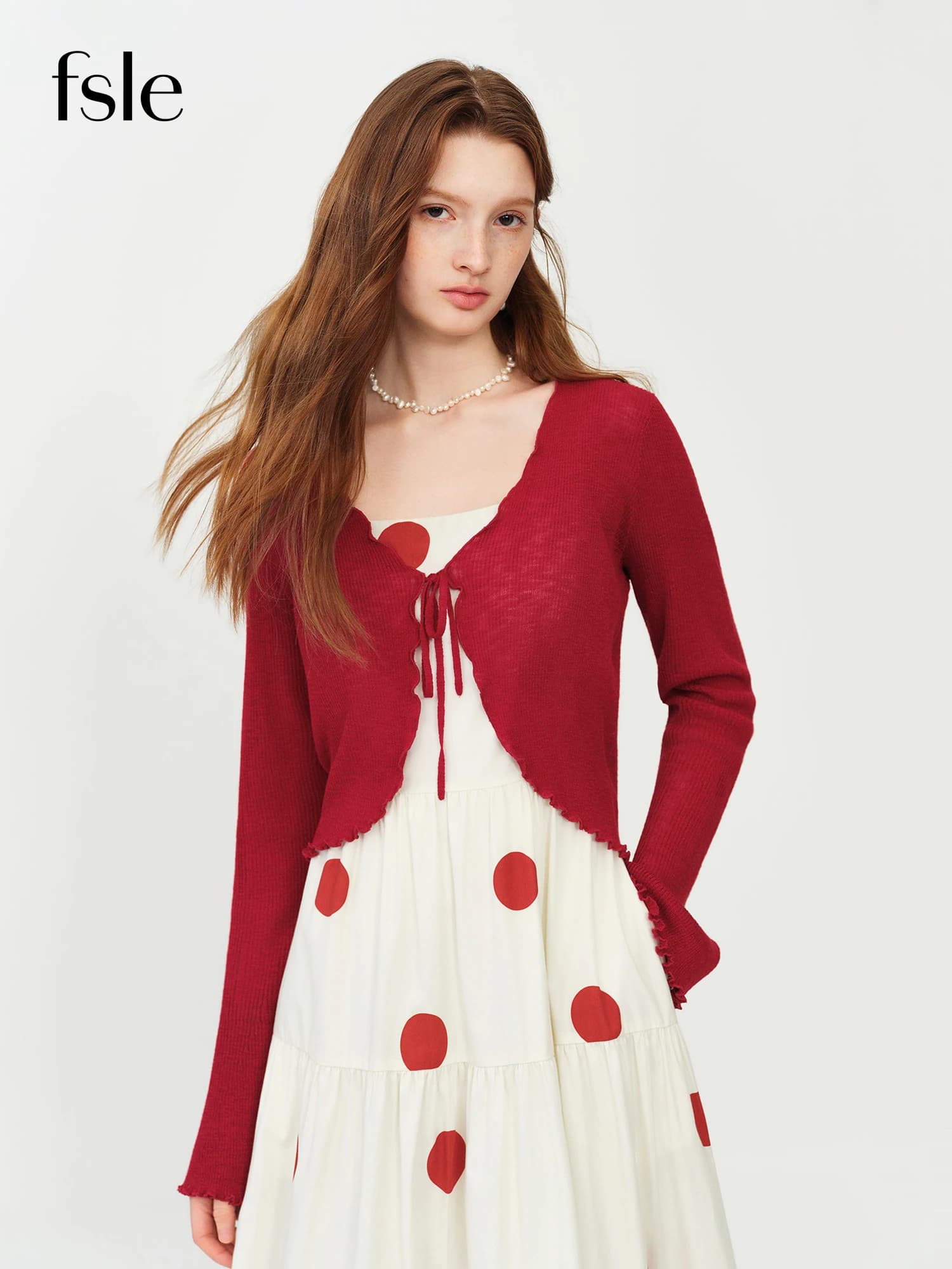 Cardigan Elegante in Maglia FSLE con Scollo a V e Maniche Svasate, Spalline Sottili, Design Leggero, Nuovo Arrivo Estate 2026, Cappotto in Maglia