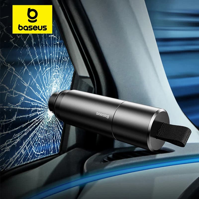 Baseus Safety hammer for cars Automatic emergency glass window switch Safety belt cutter Emergency tool for rescue car