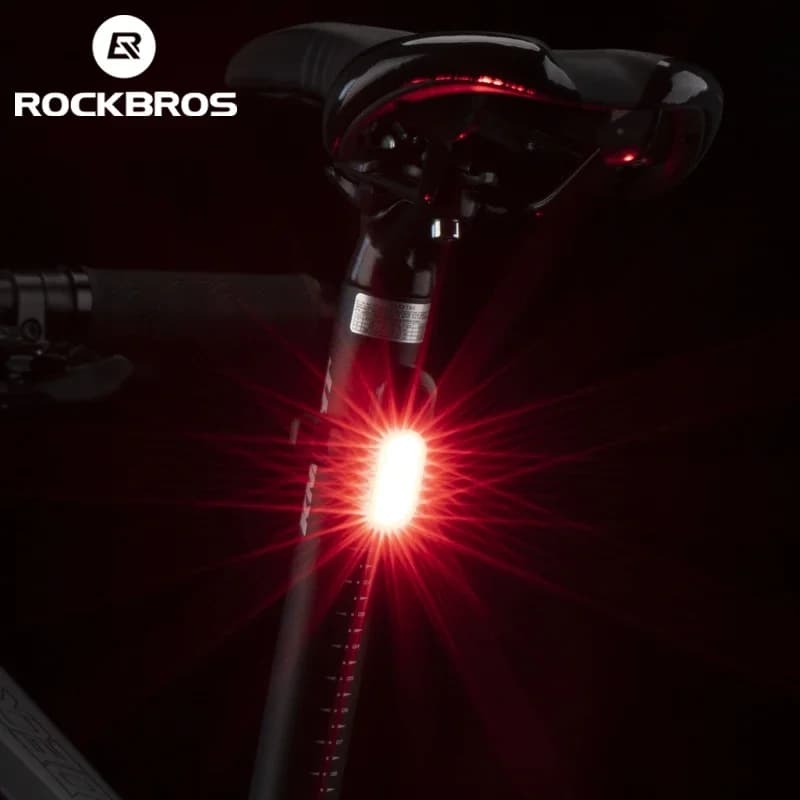 ROCKBROS luce posteriore per bicicletta 250 mAh USB ricaricabile luce per bici avvertimento notturno antipioggia 5 modelli cambia luce accessori per bici
