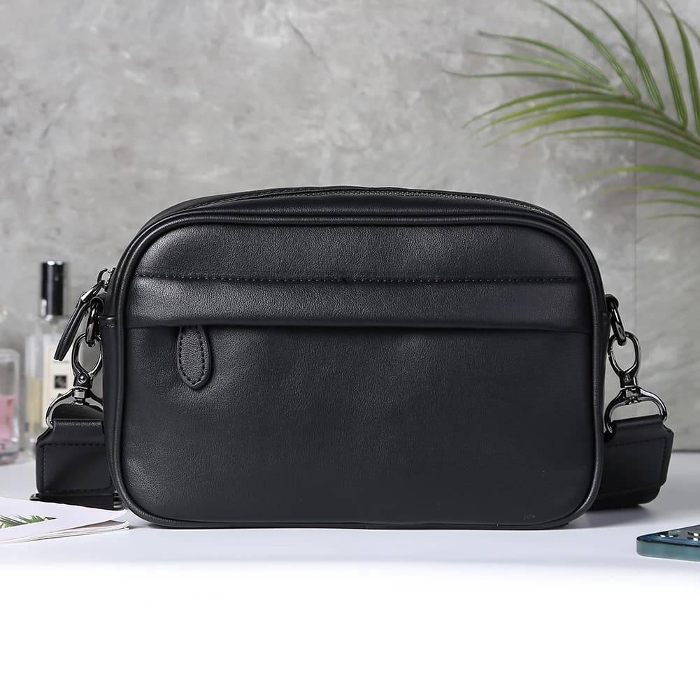 Borsa a Tracolla Casual da Uomo per Affari, Design Classico alla Moda, Tracolla Larga, Piccola Borsa Quadrata per Viaggi e Lavoro