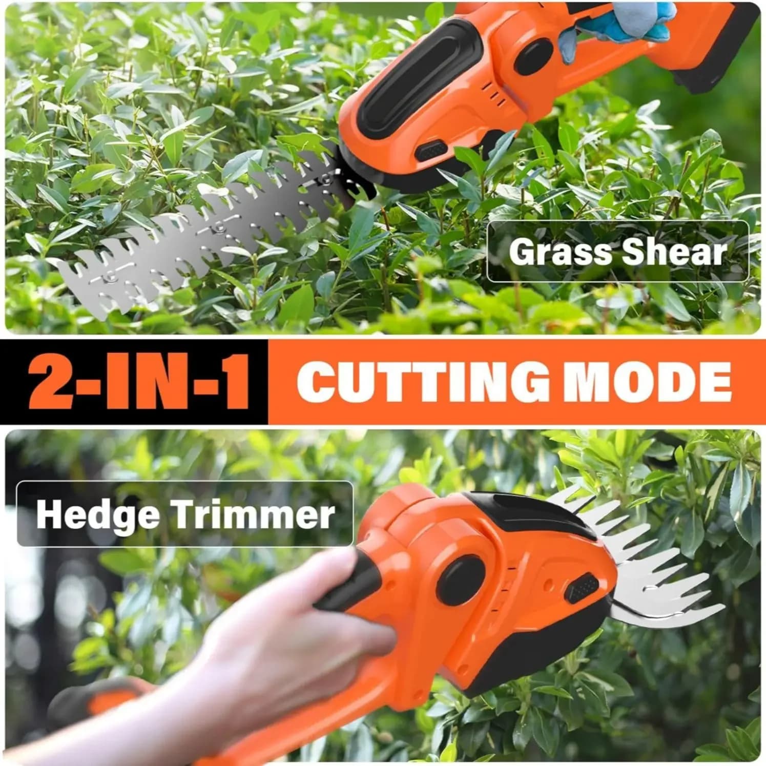 Premium Household Lithium Battery Hedge Cutter Handheld Fence Cutter Yard Mower Rechargeable Pruning Shears Electric Manual Lawn