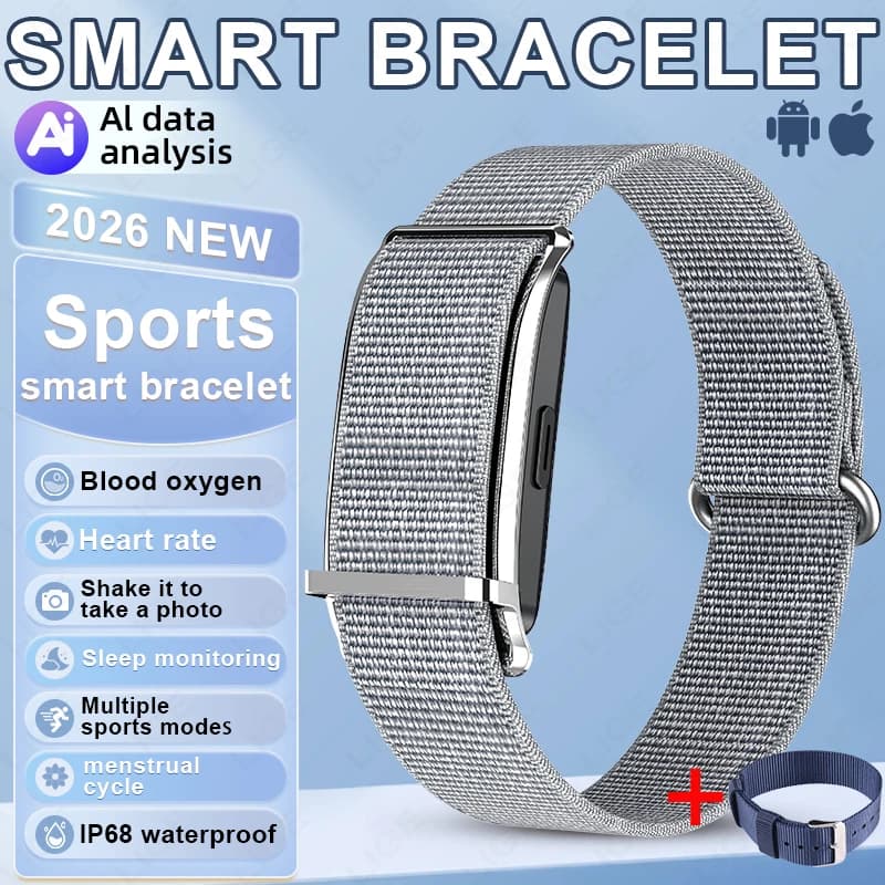 Braccialetto Sportivo Senza Schermo Traspirante, Smartwatch Fitness Tracker con Notifiche Chiamate, Cardiofrequenzimetro e Contapassi 2026