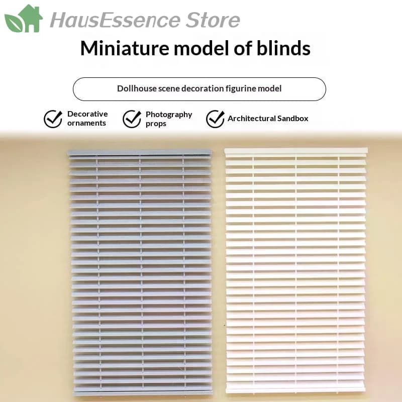 ※1Pcs 1/12 Scale Realistic Window Shutter Miniature Dollhouse Blinds Curtain Decor For Doll House & Diorama Accessories