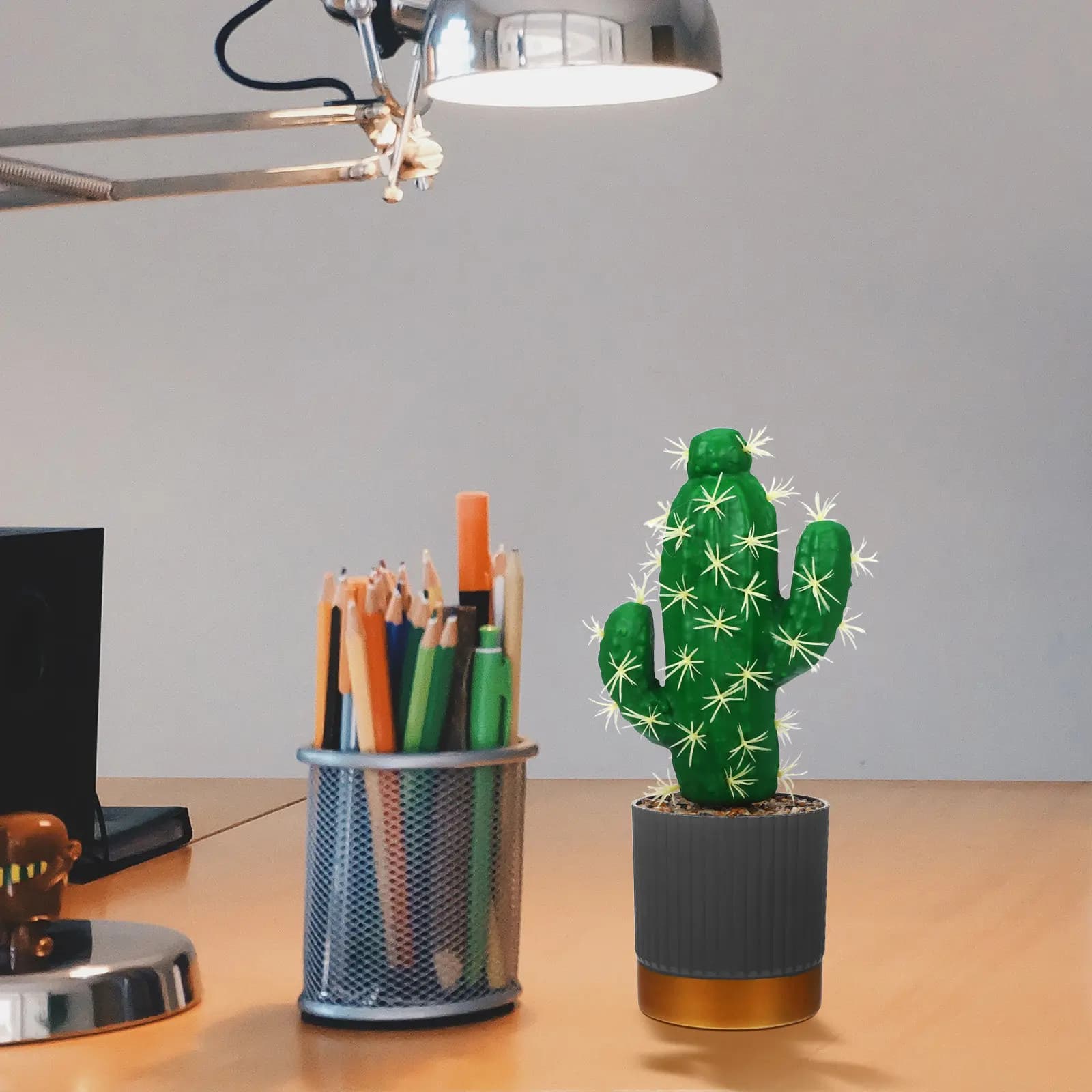 Realistic Artificial Cactus in Vase, Simulated Succulent Plant, Landscape Decoration, Desk Ornament, House Opening Gift