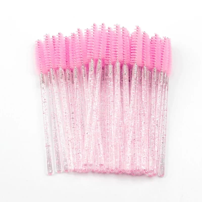 New 5/25/50 Pz Wholesale Crystal Eyelash Brush Appliance Brush For Eyelash Plastic Mascara Bacchetta Eyelash Extension Beauty Makeup