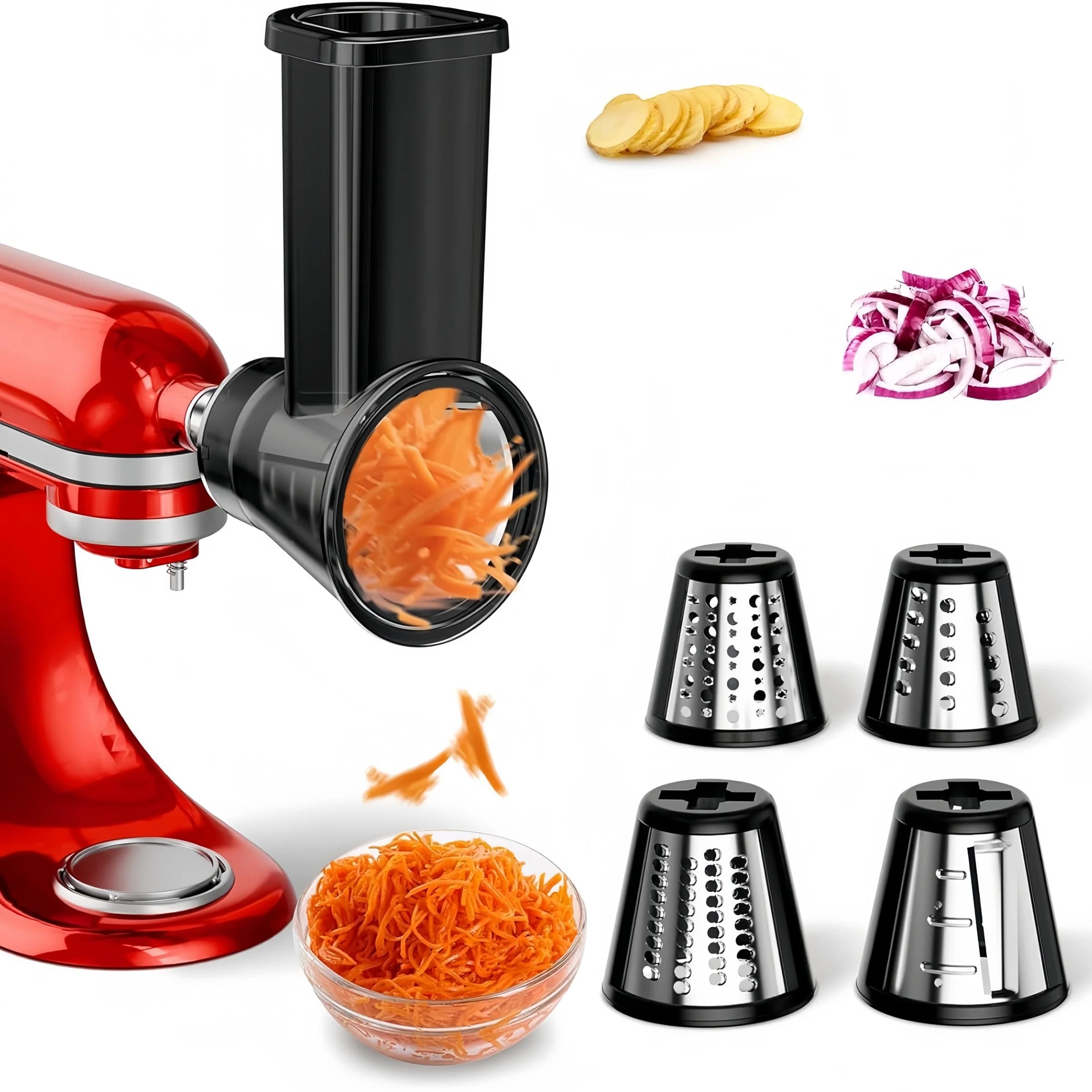 KitchenAid Set of accessories for vertical blender black Vegetable slicer Salad kitchen utensils dishwasher