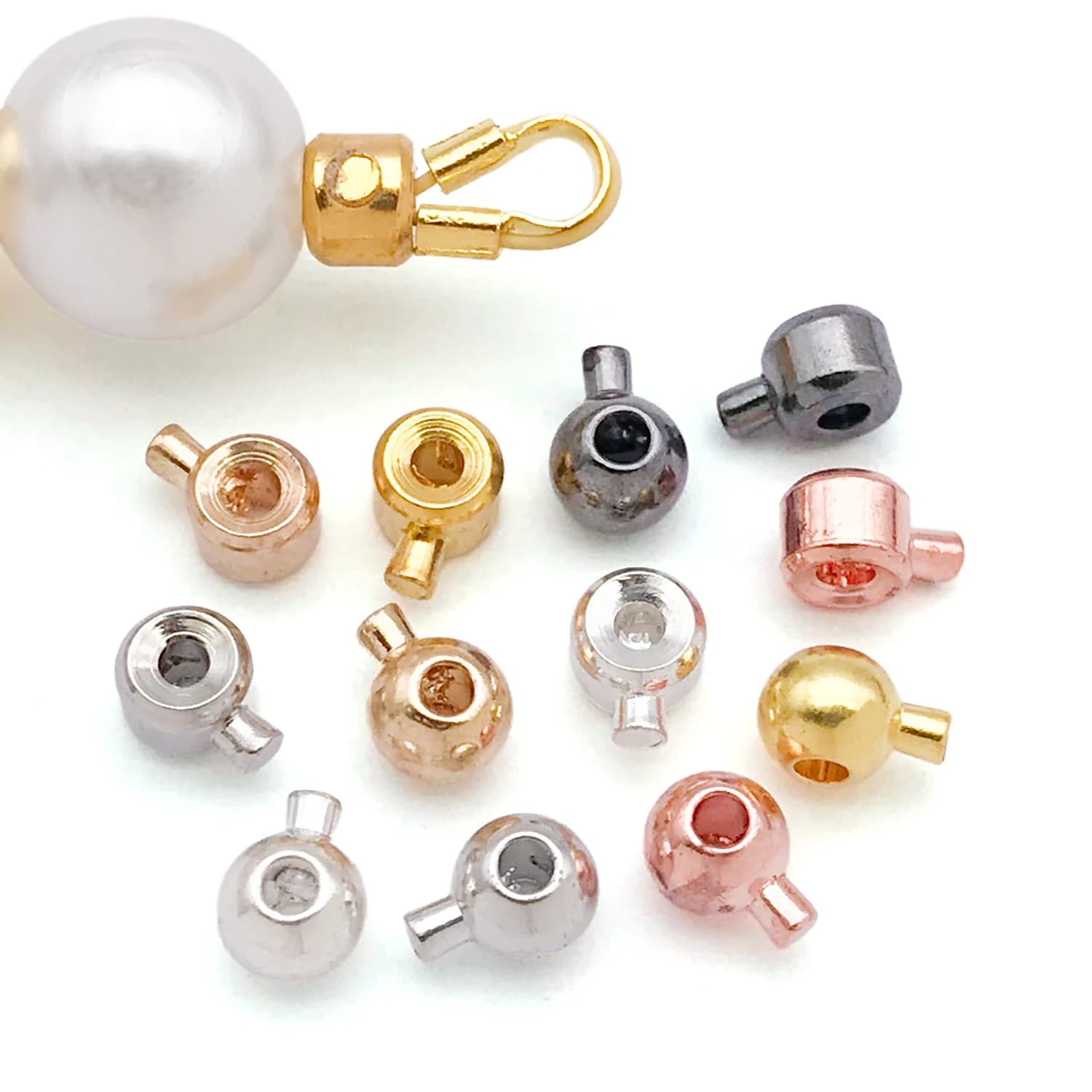 30pcs 4.5x3mm/4.7x3.5mm Pressure Cooker Positioning Bead Round Buckle Used for DIY Necklace Bracelet Making Closing Buckle