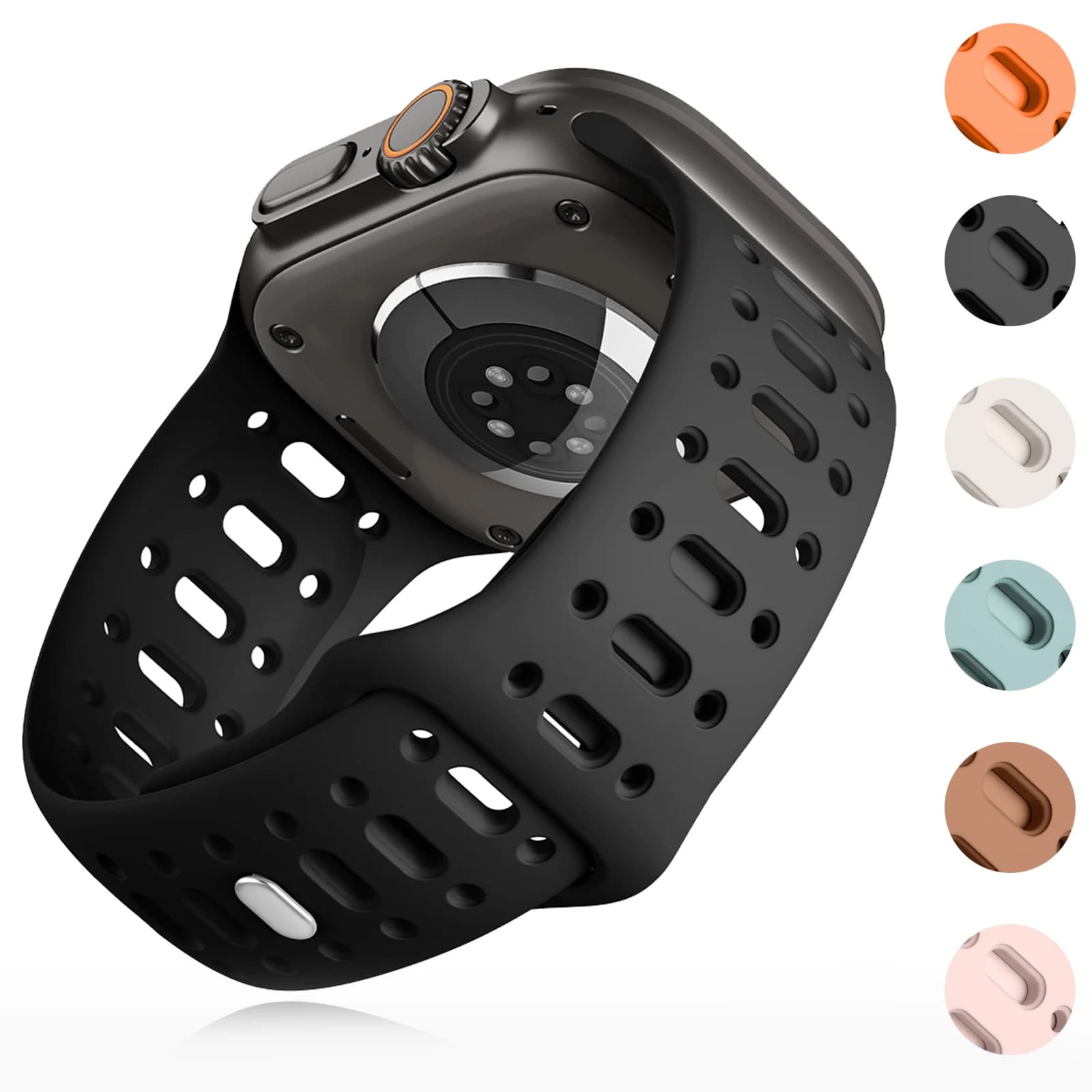 Silicone Strap for Apple Watch Bands 45mm 44mm 46mm 42 40mm Sport Breathable Bracelet Correa iWatch series 11 10 9 6 SE ultra 3