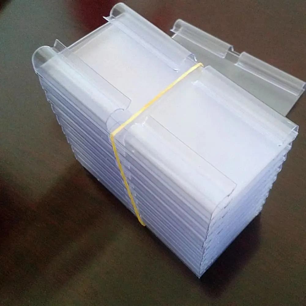 Porta etichette prezzo trasparenti Etichette per merci in plastica PVC Etichetta per supermercato Display Conveniente cartellino del prezzo Slot per scheda per scaffale al dettaglio