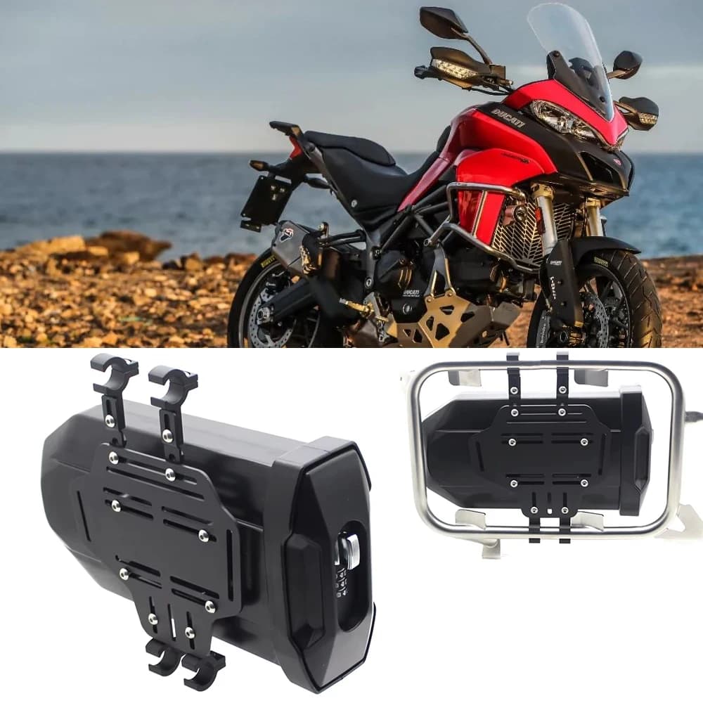 Per Ducati MULTISTRADA 950 1260 S ENDURO Cassetta degli attrezzi laterale per moto Cassetta degli attrezzi decorativa laterale impermeabile Kit di pronto soccorso/avviamento