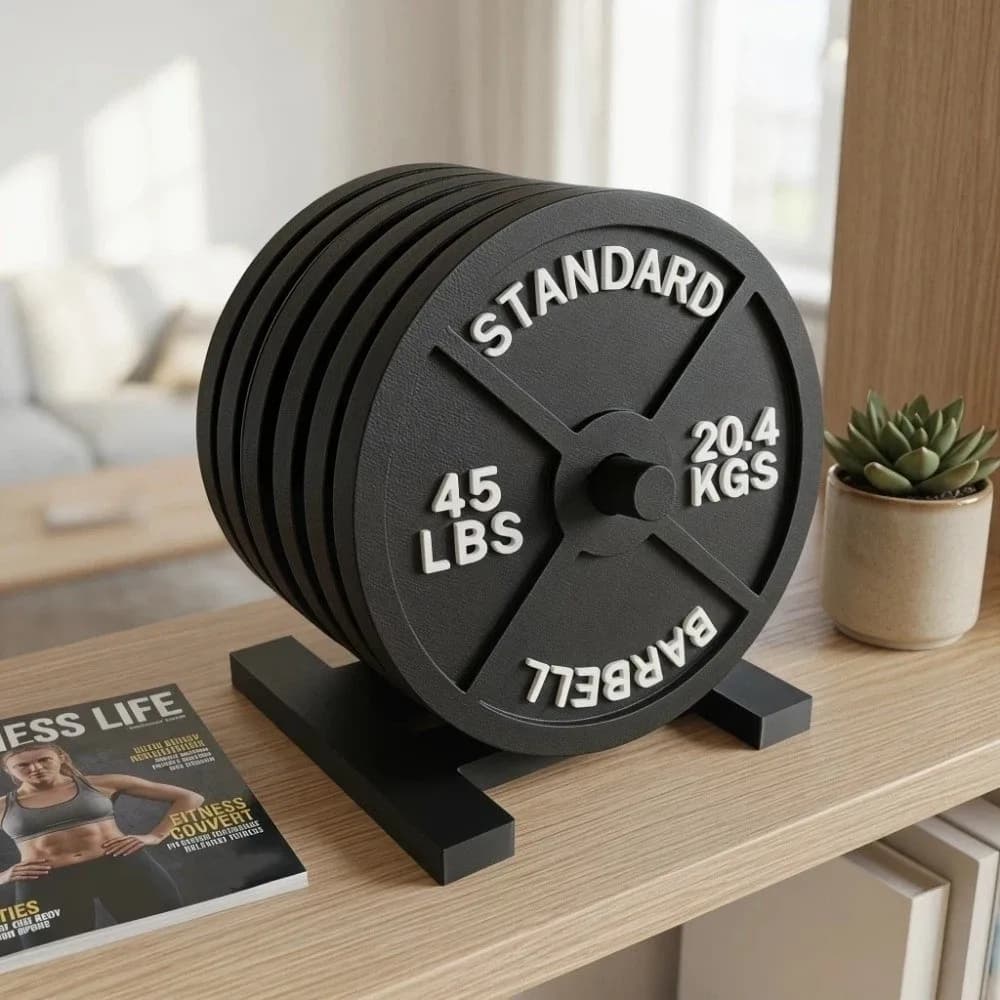 Set di 4 Sottobicchieri a Forma di Piastra da Pesi, Antiscivolo, Protezione per Tavolo, Ornamenti, Isolamento Termico per Tazze