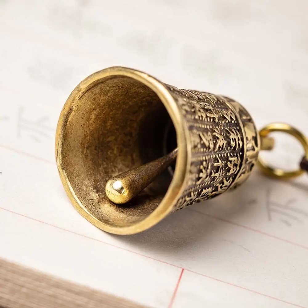 Brass bell Tibetan Buddhism Scripture Sutra Car Accessories Interior Accessories Car Key Chain Car Key Chain Keyfob Key Rings