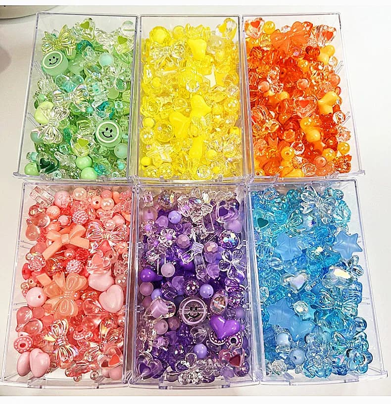10/30g 8 Stile Perline Acriliche Cuore Arco Fiore Perline Sparse Per Il FAI DA TE Fatti A Mano Del Telefono Braccialetto A Catena Creazione di Gioielli accessori