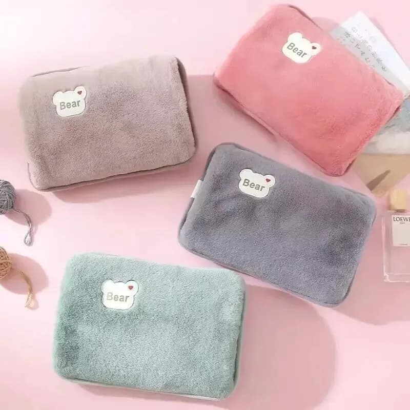 Rechargeable hot water bottle Hot water bottle with foot cover Relieves neck, shoulders, hands, feet and eliminates cold