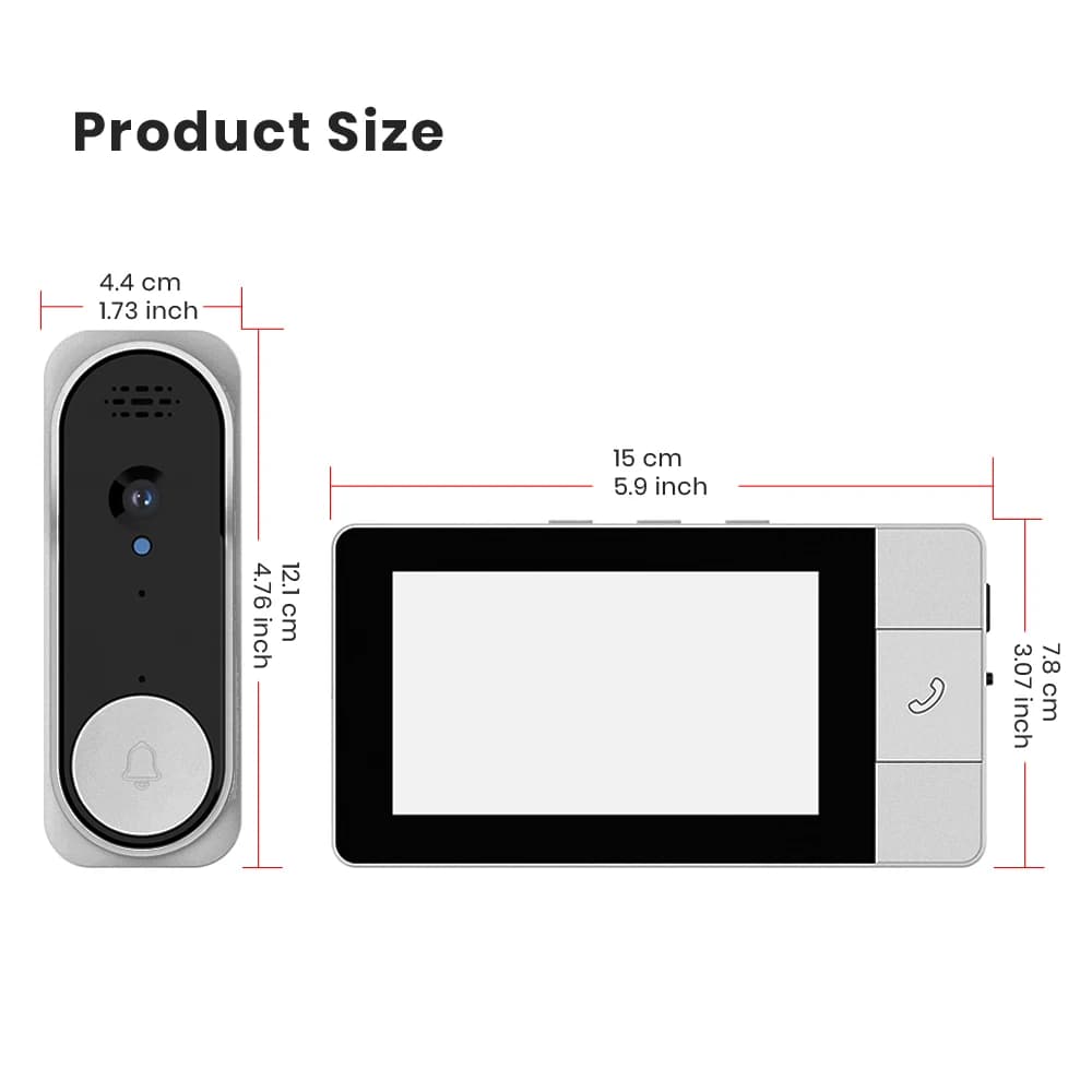 Campanello Tuya con Telecamera Wireless, Videocitofono Smart Home WIFI HD per Esterni con Visione Notturna